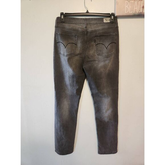 Levi Strauss Size 10 Mid Rise Skinny Jeans Signature Black Denim - Picture 3 of 6